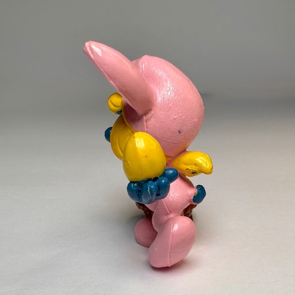 Vintage Easter Smurfette Figurine – Pink Bunny Costume – Schleich Portugal - Picture 5 of 7